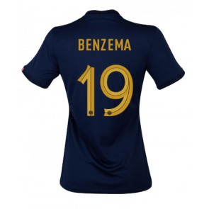Frankrig Karim Benzema #19 Hjemmebanetrøje Dame VM 2022 Kort ærmer